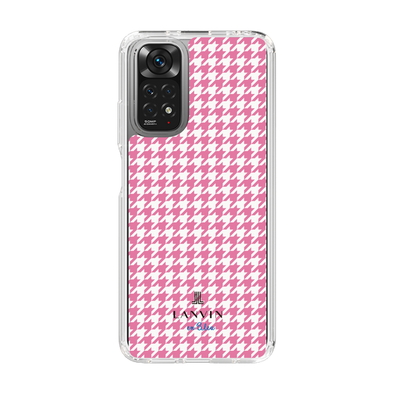 スリムプロテクションケース［ Houndstooth Pattern Pink with LANVIN en Bleu logo- ランバン 千鳥格子柄 ピンク ］