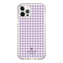 スリムプロテクションケース［ Houndstooth Pattern Purple -with LANVIN en Bleu logo ランバン 千鳥格子柄 パープル ］