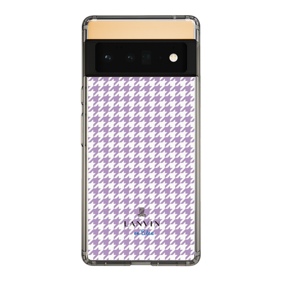 スリムプロテクションケース［ Houndstooth Pattern Purple -with LANVIN en Bleu logo ランバン 千鳥格子柄 パープル ］