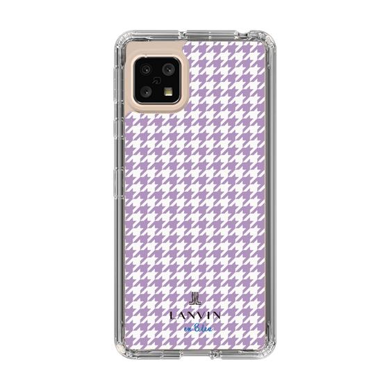 スリムプロテクションケース［ Houndstooth Pattern Purple -with LANVIN en Bleu logo ランバン 千鳥格子柄 パープル ］