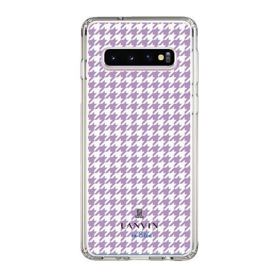 スリムプロテクションケース［ Houndstooth Pattern Purple -with LANVIN en Bleu logo ランバン 千鳥格子柄 パープル ］