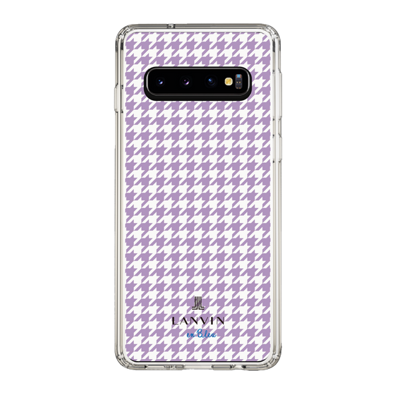 スリムプロテクションケース［ Houndstooth Pattern Purple -with LANVIN en Bleu logo ランバン 千鳥格子柄 パープル ］