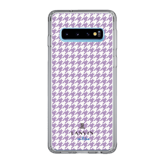 スリムプロテクションケース［ Houndstooth Pattern Purple -with LANVIN en Bleu logo ランバン 千鳥格子柄 パープル ］