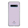 スリムプロテクションケース［ Houndstooth Pattern Purple -with LANVIN en Bleu logo ランバン 千鳥格子柄 パープル ］