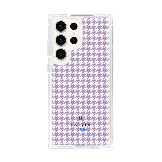 スリムプロテクションケース［ Houndstooth Pattern Purple -with LANVIN en Bleu logo ランバン 千鳥格子柄 パープル ］