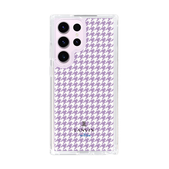 スリムプロテクションケース［ Houndstooth Pattern Purple -with LANVIN en Bleu logo ランバン 千鳥格子柄 パープル ］