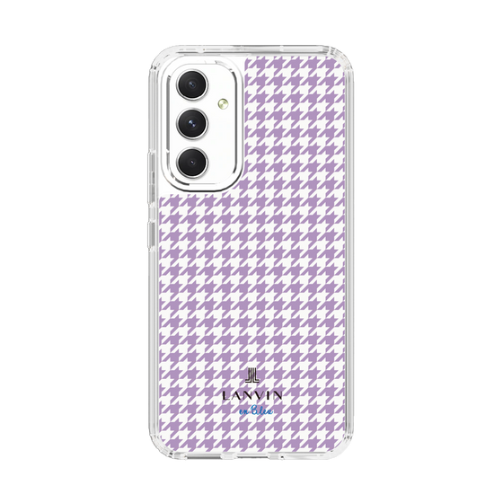 スリムプロテクションケース［ Houndstooth Pattern Purple -with LANVIN en Bleu logo ランバン 千鳥格子柄 パープル ］