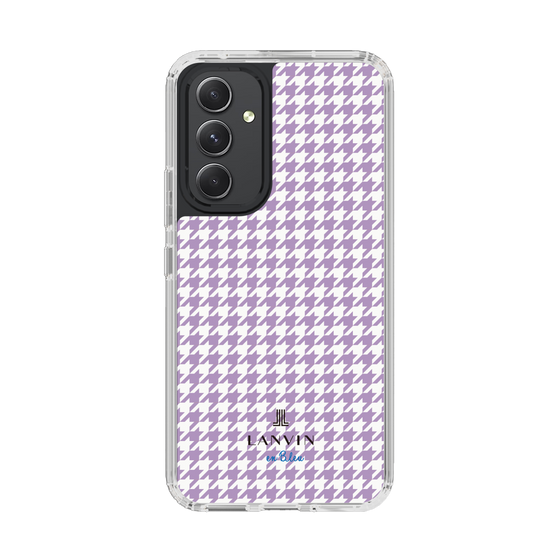 スリムプロテクションケース［ Houndstooth Pattern Purple -with LANVIN en Bleu logo ランバン 千鳥格子柄 パープル ］
