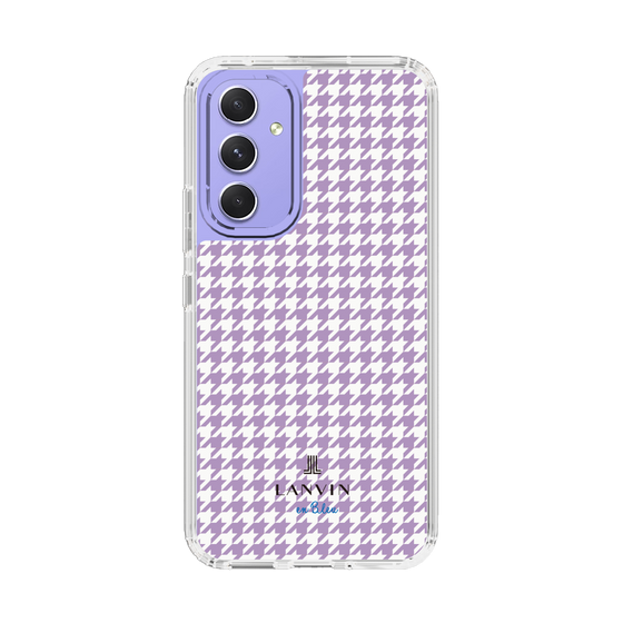 スリムプロテクションケース［ Houndstooth Pattern Purple -with LANVIN en Bleu logo ランバン 千鳥格子柄 パープル ］
