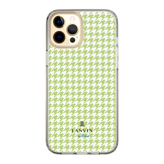 スリムプロテクションケース［ Houndstooth Pattern Green with LANVIN en Bleu logo- ランバン 千鳥格子柄 グリーン ］