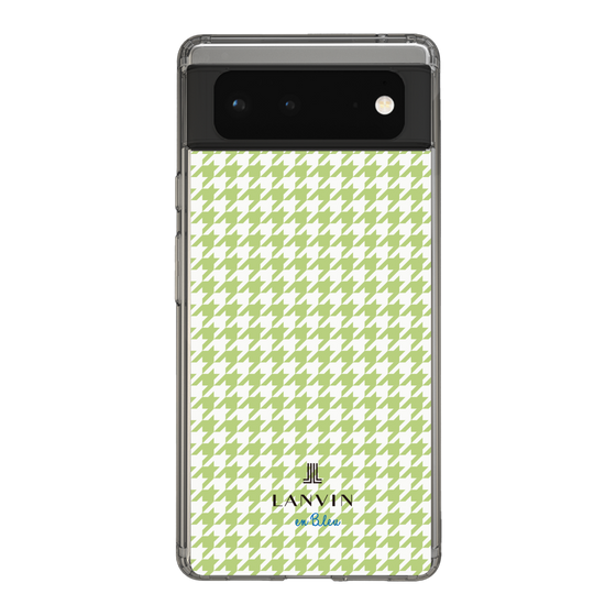 スリムプロテクションケース［ Houndstooth Pattern Green with LANVIN en Bleu logo- ランバン 千鳥格子柄 グリーン ］