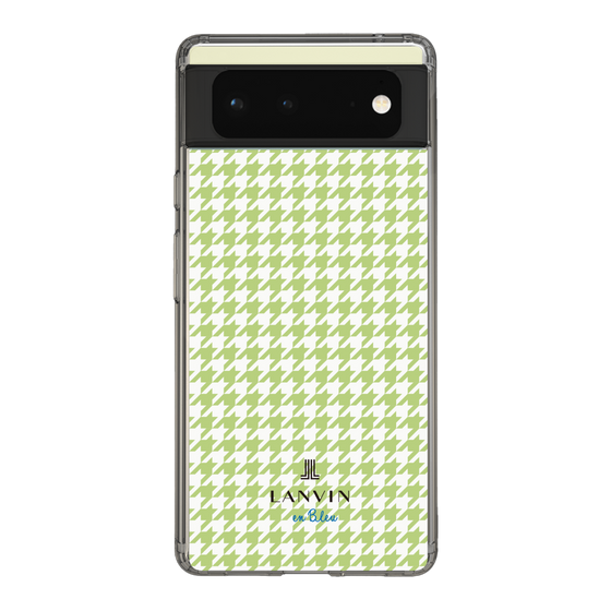 スリムプロテクションケース［ Houndstooth Pattern Green with LANVIN en Bleu logo- ランバン 千鳥格子柄 グリーン ］