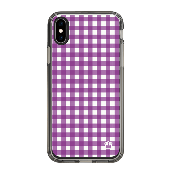 スリムプロテクションケース［ Checkered Purple - ギンガムチェック パープル ］