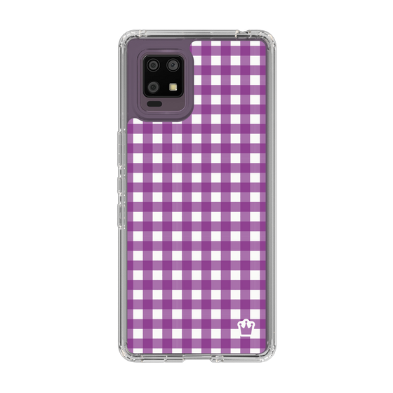 スリムプロテクションケース［ Checkered Purple - ギンガムチェック パープル ］