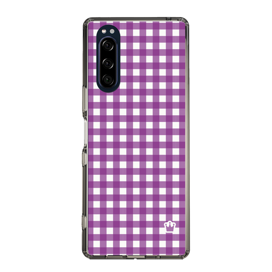 スリムプロテクションケース［ Checkered Purple - ギンガムチェック パープル ］