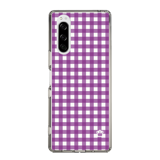 スリムプロテクションケース［ Checkered Purple - ギンガムチェック パープル ］