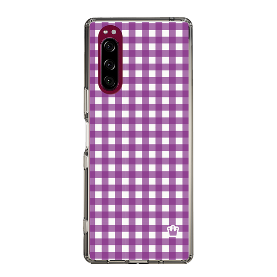 スリムプロテクションケース［ Checkered Purple - ギンガムチェック パープル ］