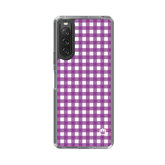 スリムプロテクションケース［ Checkered Purple - ギンガムチェック パープル ］