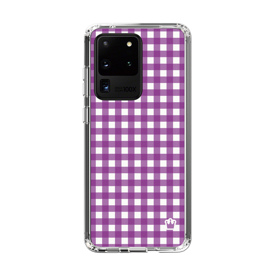 スリムプロテクションケース［ Checkered Purple - ギンガムチェック パープル ］