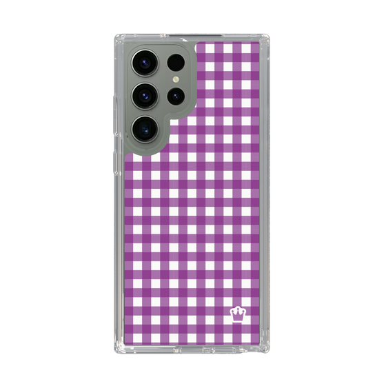 スリムプロテクションケース［ Checkered Purple - ギンガムチェック パープル ］