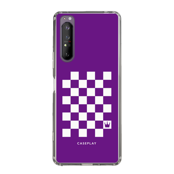 スリムプロテクションケース［ Racing checkered flag Purple - レーシングチェッカーフラッグ パープル ］