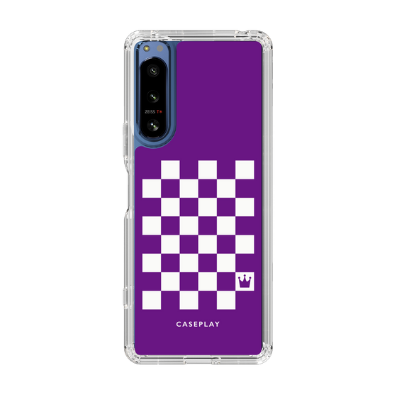 スリムプロテクションケース［ Racing checkered flag Purple - レーシングチェッカーフラッグ パープル ］