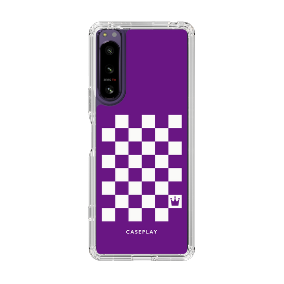 スリムプロテクションケース［ Racing checkered flag Purple - レーシングチェッカーフラッグ パープル ］