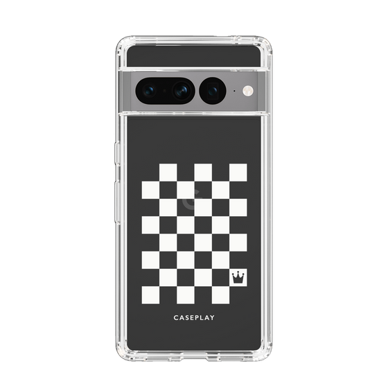 スリムプロテクションケース［ Racing checkered flag White - レーシングチェッカーフラッグ ホワイト ］