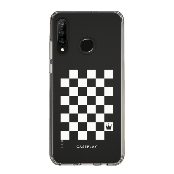 スリムプロテクションケース［ Racing checkered flag White - レーシングチェッカーフラッグ ホワイト ］