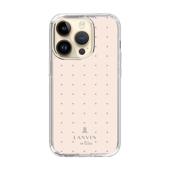 スリムプロテクションケース［ LANVIN en Bleu Tiny dots Black - ランバン ドット ピンク ］