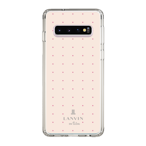 スリムプロテクションケース［ LANVIN en Bleu Tiny dots Black - ランバン ドット ピンク ］