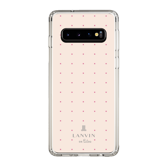 スリムプロテクションケース［ LANVIN en Bleu Tiny dots Black - ランバン ドット ピンク ］