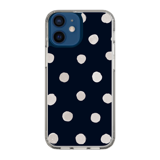 スリムプロテクションケース［ 水彩ドット・レトロカラー - Navy ］