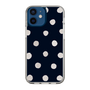 スリムプロテクションケース［ 水彩ドット・レトロカラー - Navy ］