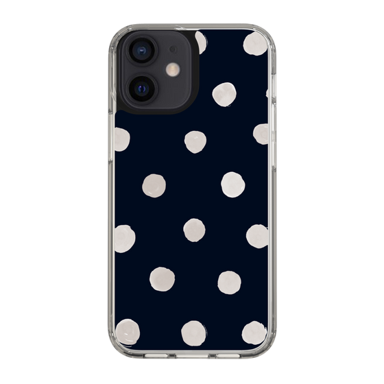 スリムプロテクションケース［ 水彩ドット・レトロカラー - Navy ］