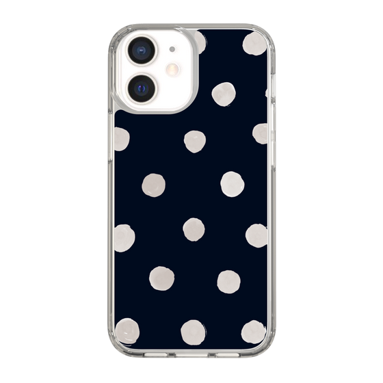 スリムプロテクションケース［ 水彩ドット・レトロカラー - Navy ］