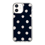 スリムプロテクションケース［ 水彩ドット・レトロカラー - Navy ］