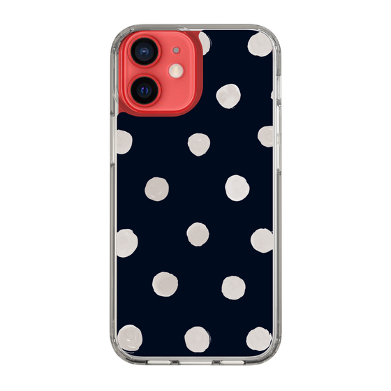 スリムプロテクションケース［ 水彩ドット・レトロカラー - Navy ］