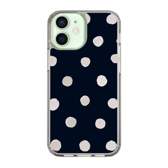 スリムプロテクションケース［ 水彩ドット・レトロカラー - Navy ］