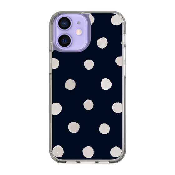 スリムプロテクションケース［ 水彩ドット・レトロカラー - Navy ］