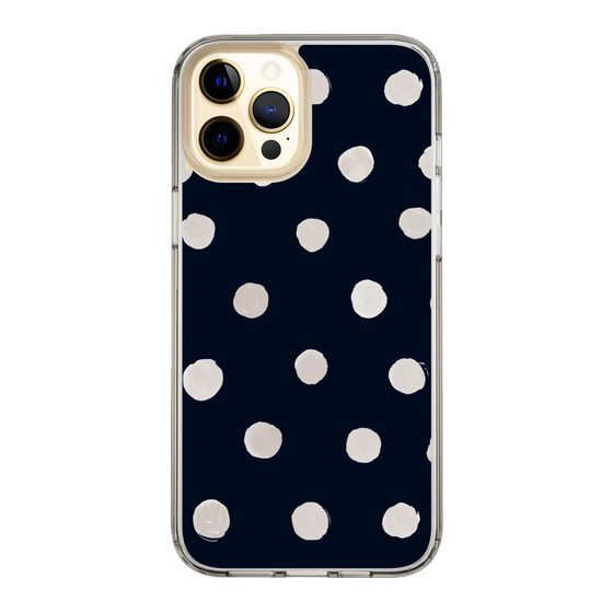 スリムプロテクションケース［ 水彩ドット・レトロカラー - Navy ］