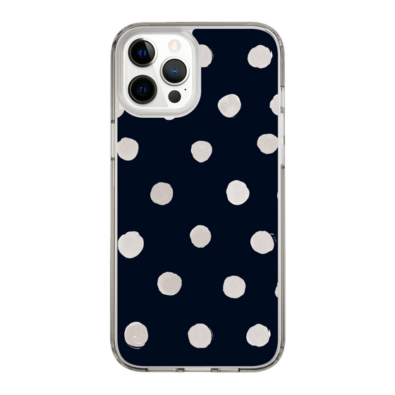 スリムプロテクションケース［ 水彩ドット・レトロカラー - Navy ］