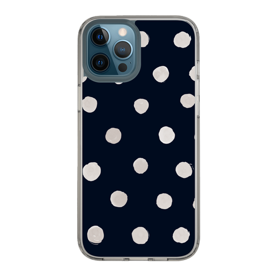 スリムプロテクションケース［ 水彩ドット・レトロカラー - Navy ］
