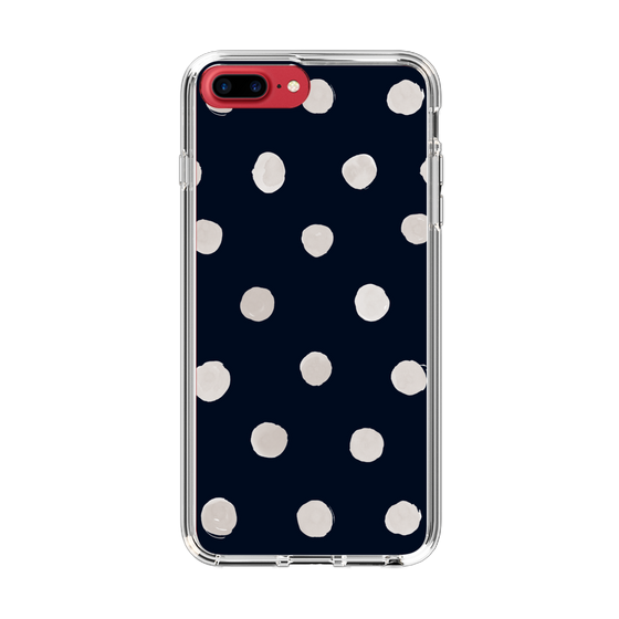 スリムプロテクションケース［ 水彩ドット・レトロカラー - Navy ］