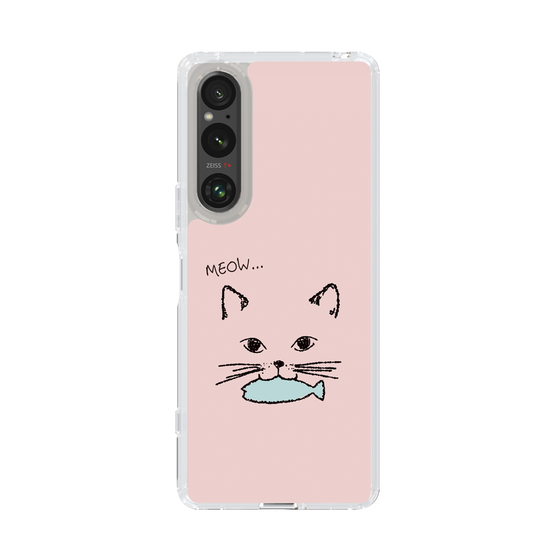 スリムプロテクションケース［ 食いしん坊なねこ - Pink ］