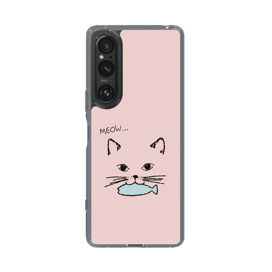 スリムプロテクションケース［ 食いしん坊なねこ - Pink ］