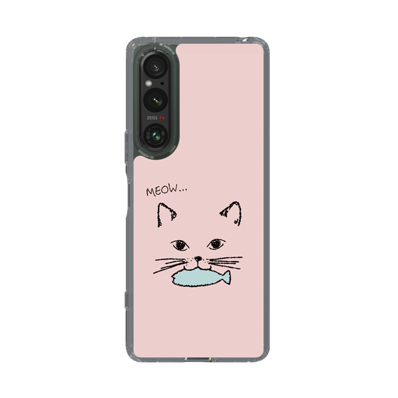 スリムプロテクションケース［ 食いしん坊なねこ - Pink ］