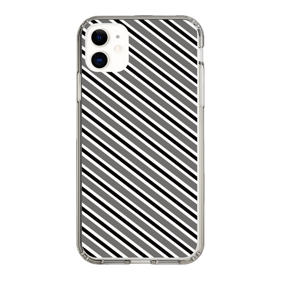 スリムプロテクションケース［ Small Stripe - Gray × Black ］