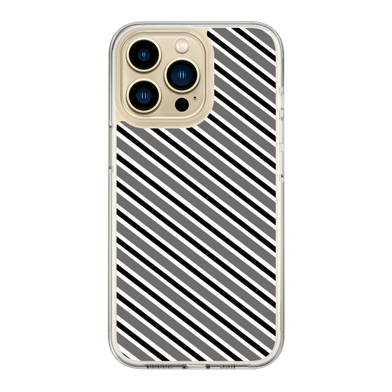 スリムプロテクションケース［ Small Stripe - Gray × Black ］