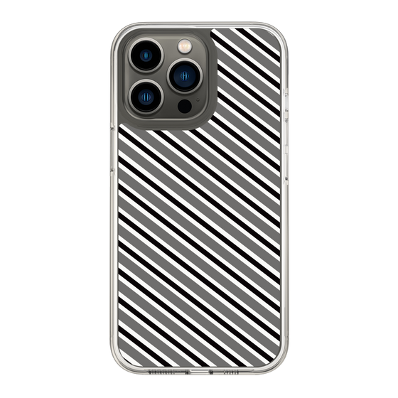 スリムプロテクションケース［ Small Stripe - Gray × Black ］